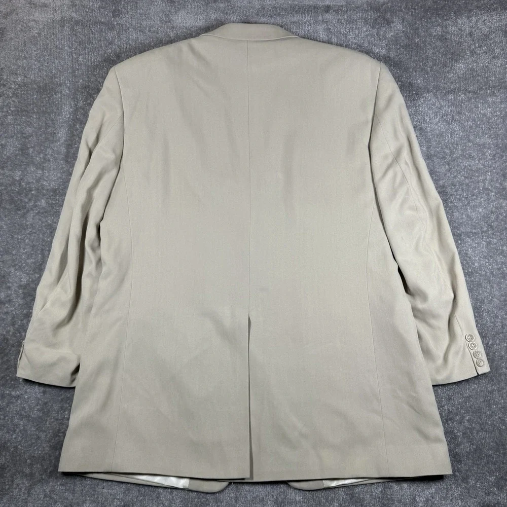 Oscar De La‎ Renta Men's 100% Silk Sport Coat Jacket Blazer Beige Size 46L